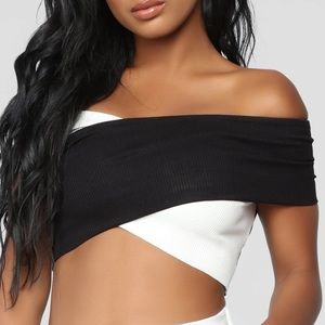 Black and White Crop Top